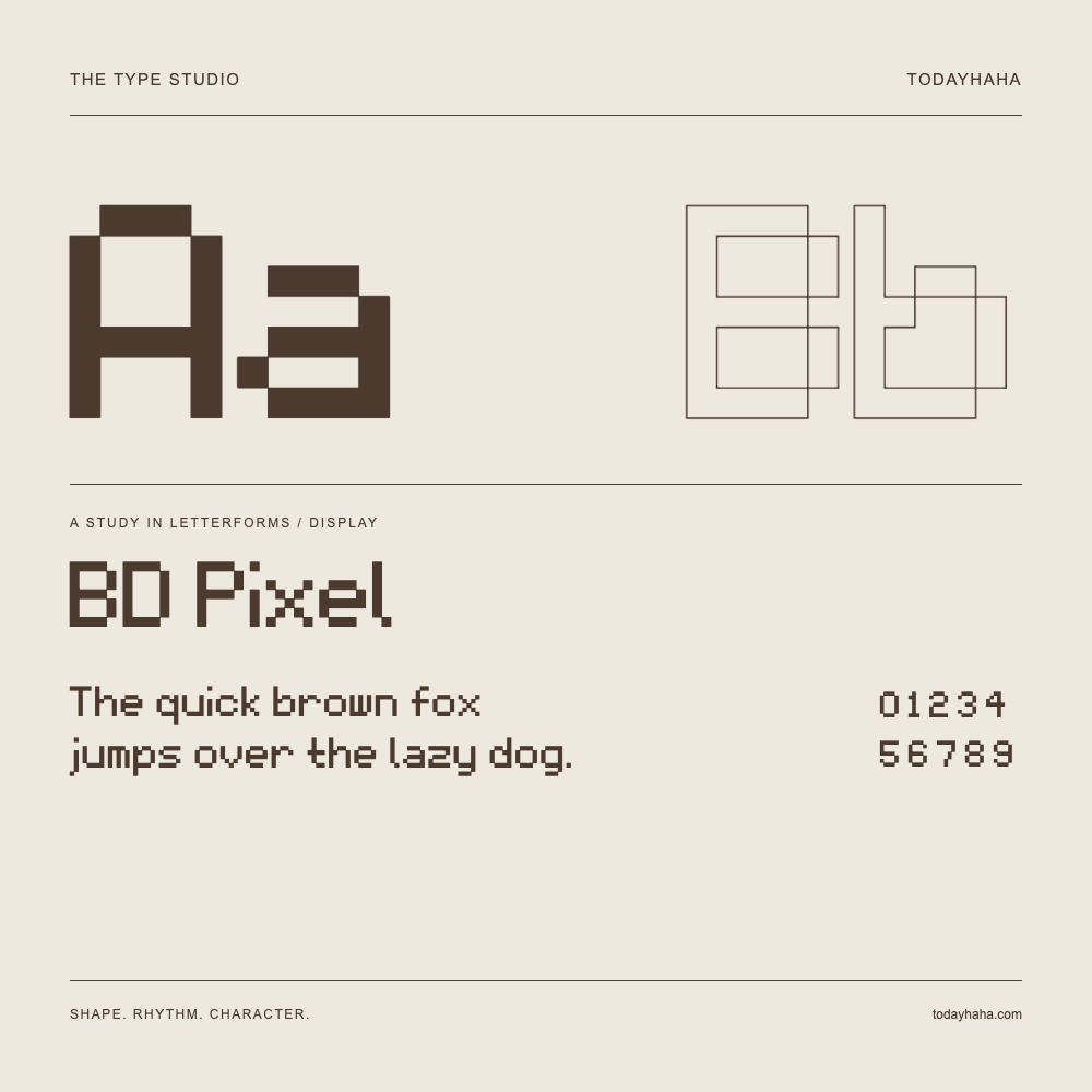 BD Pixel — Étude des lettres avec une phrase et des chiffres
