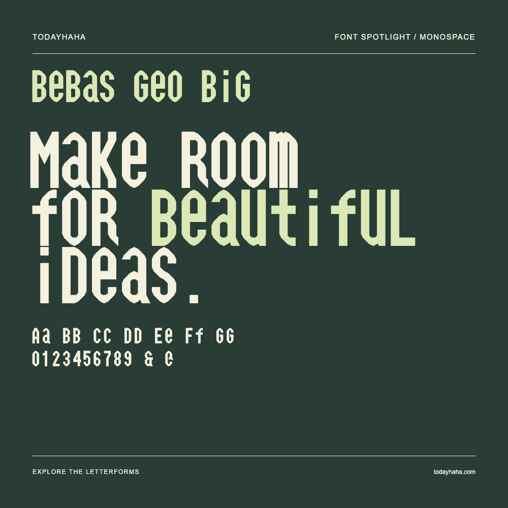 Bebas Geo Big — Typografieposter mit Beispieltext