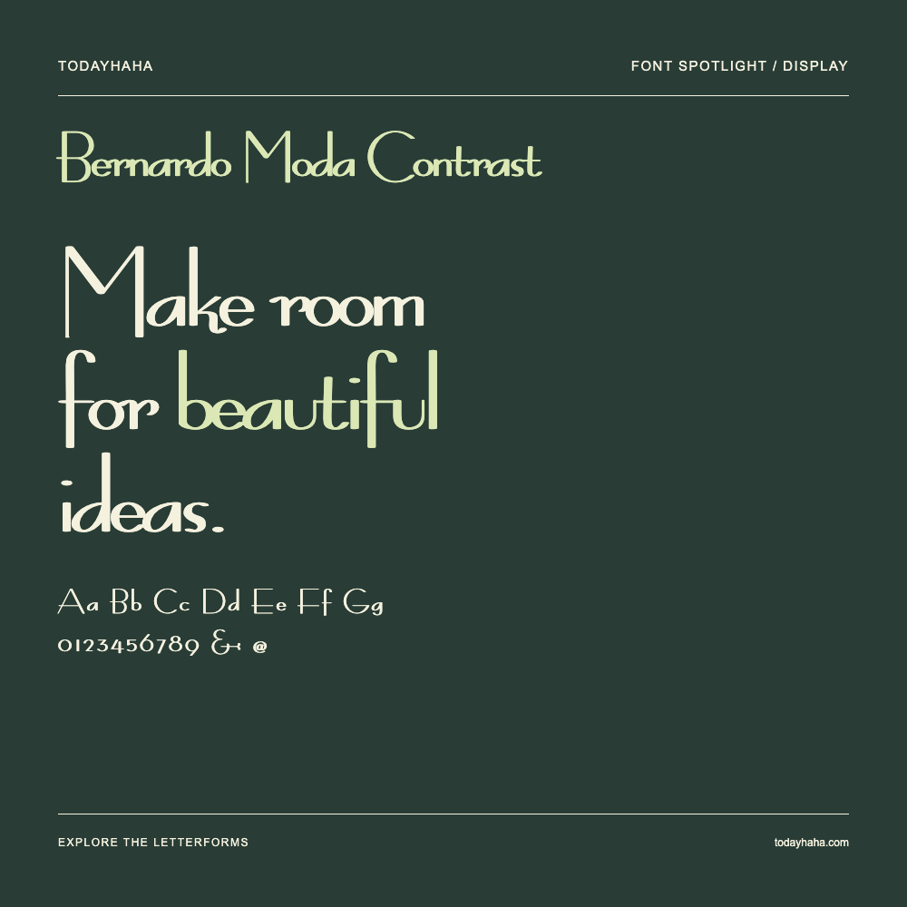 Bernardo Moda Contrast — Typography poster with sample text