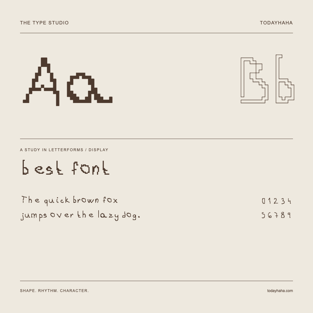 best font — Studio delle lettere con frase e numeri