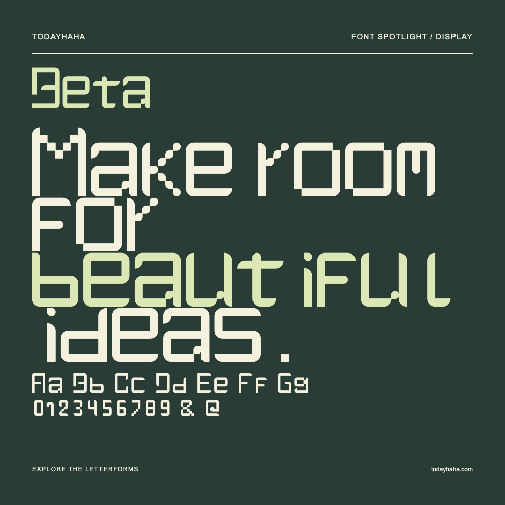 Beta — Typografieposter mit Beispieltext