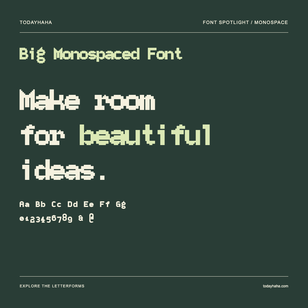 Big Monospaced Font — Typografieposter mit Beispieltext