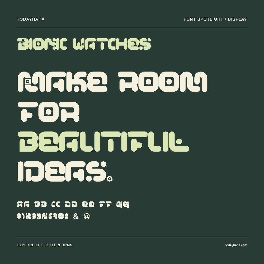 Bionic Watches — Typografieposter mit Beispieltext