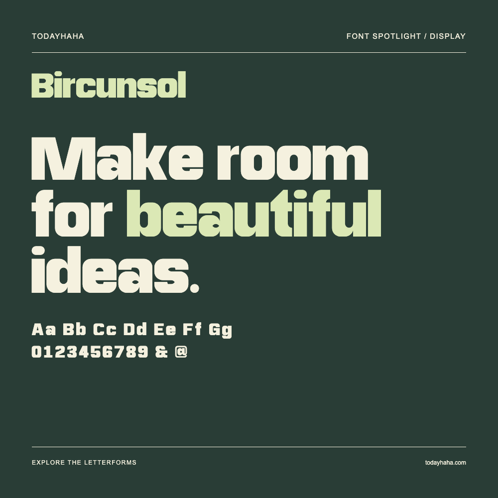 Bircunsol — Póster tipográfico con texto de muestra