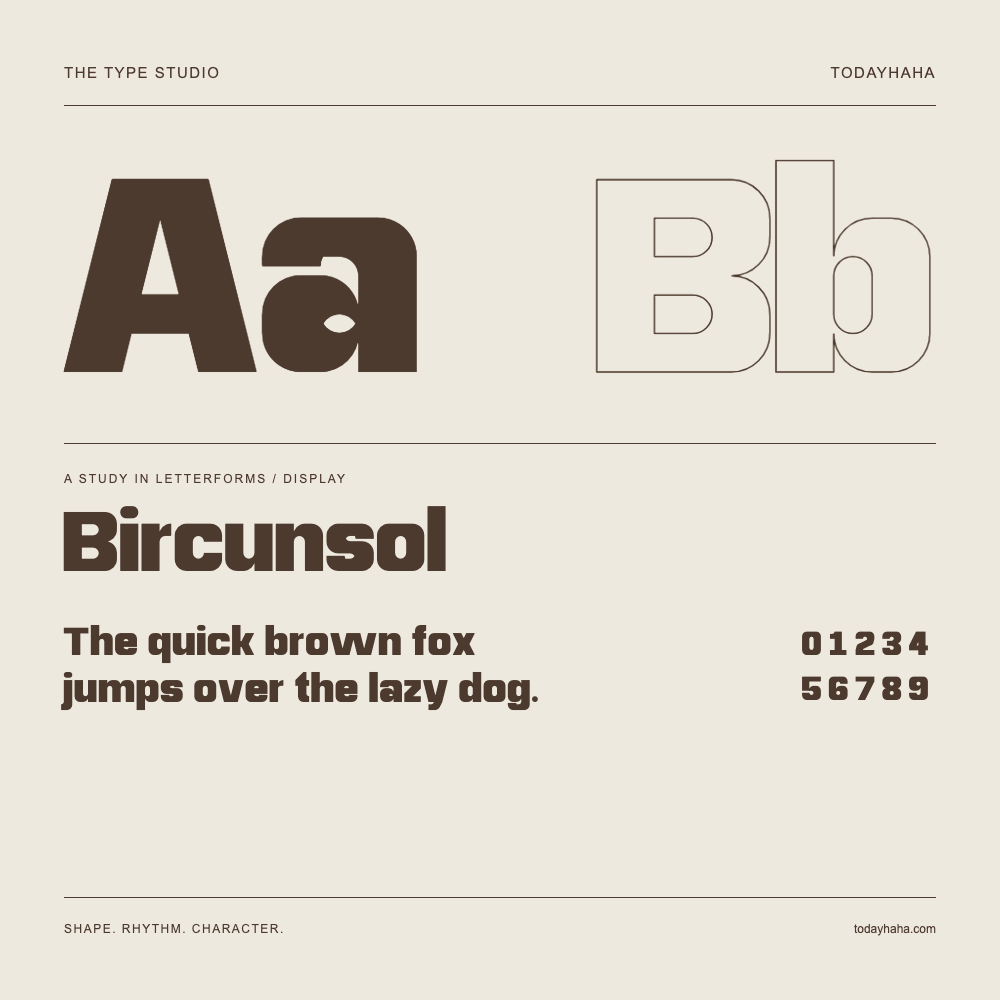 Bircunsol — Estudio de letras con una frase y números