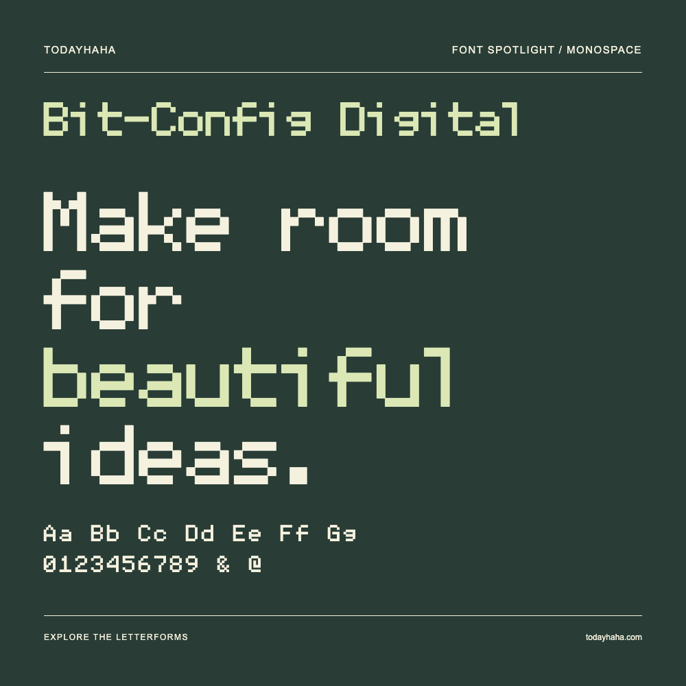 Bit-Config Digital — Póster tipográfico con texto de muestra
