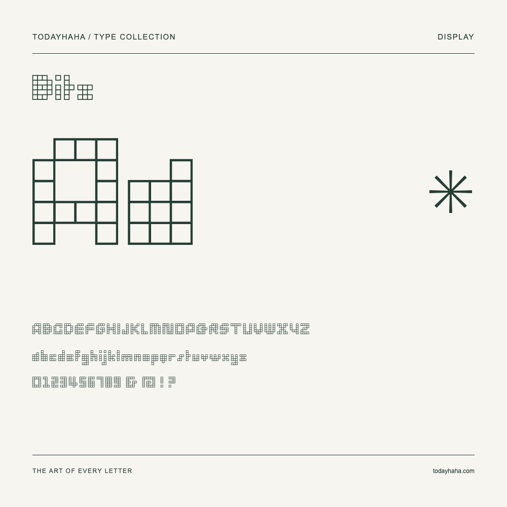 Bitz — Schriftmuster mit Großbuchstaben, Kleinbuchstaben und Ziffern