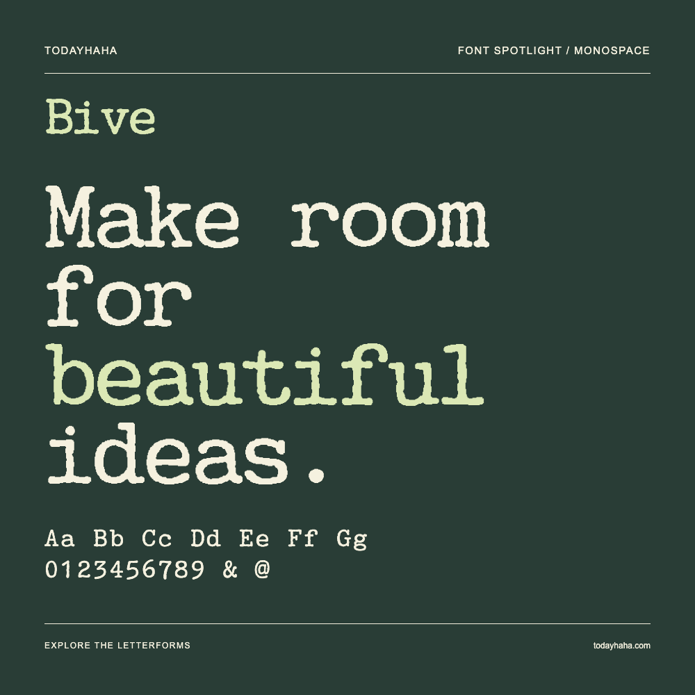 Bive — Pôster tipográfico com texto de exemplo