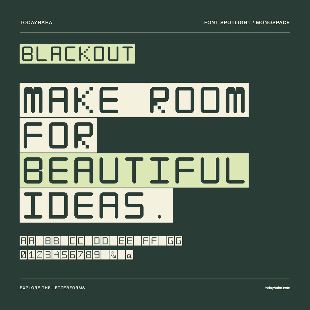 Blackout — Affiche typographique avec exemple de texte