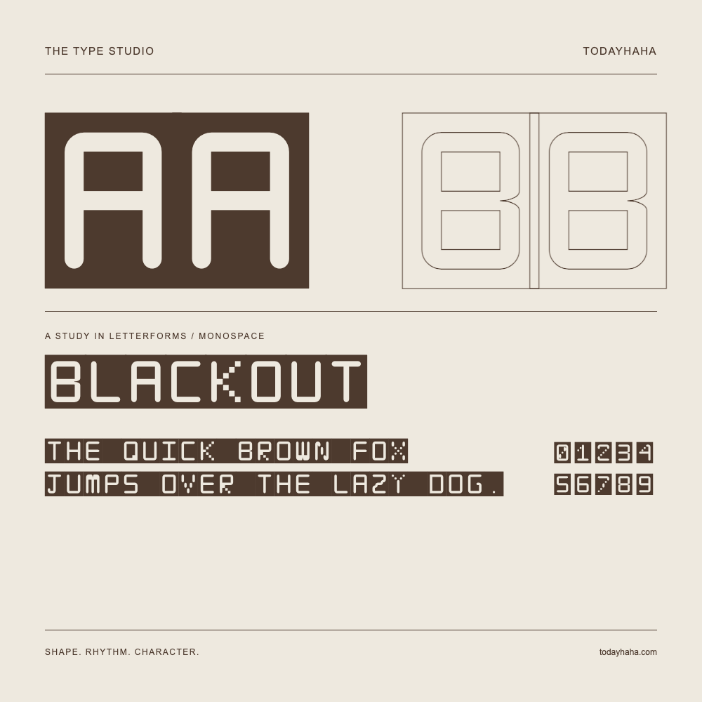 Blackout — Étude des lettres avec une phrase et des chiffres