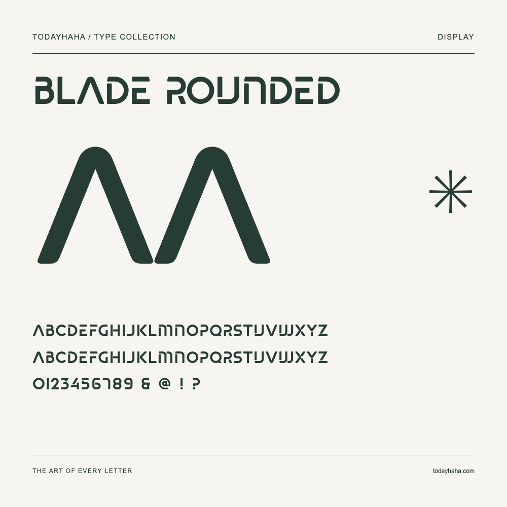 Blade rounded — Campione con lettere maiuscole, minuscole e numeri