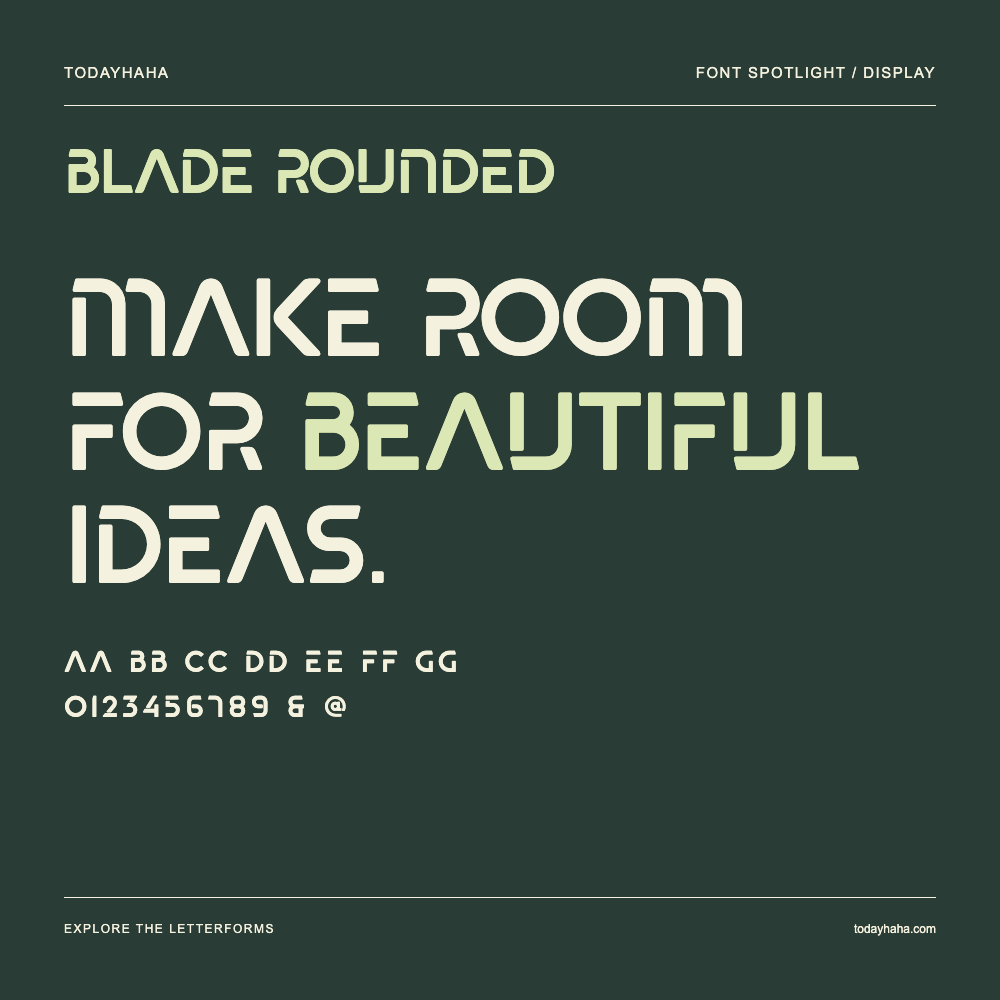 Blade rounded — Poster tipografico con testo di esempio