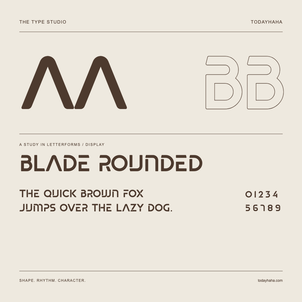 Blade rounded — Studio delle lettere con frase e numeri