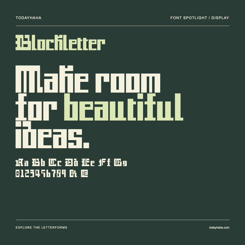 Blockletter — Typography poster with sample text