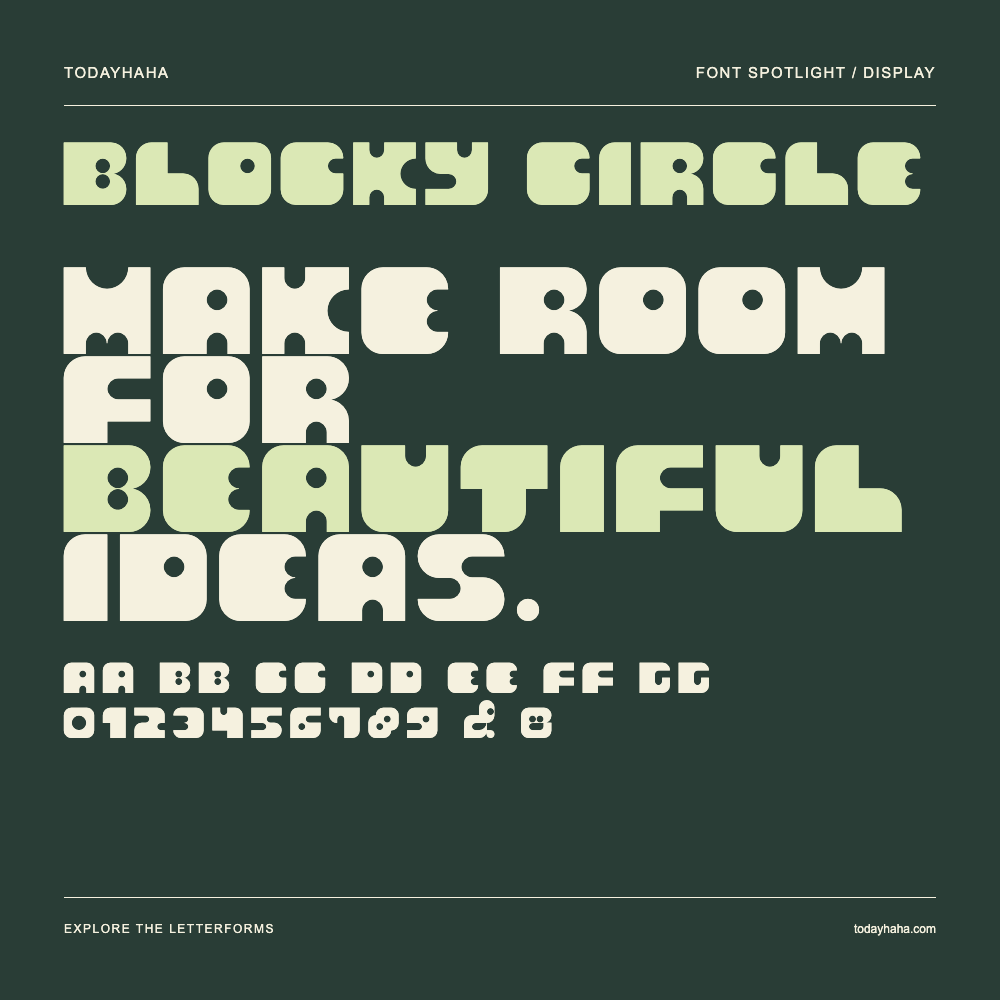 BLOCKY CIRCLE — Typography poster with sample text