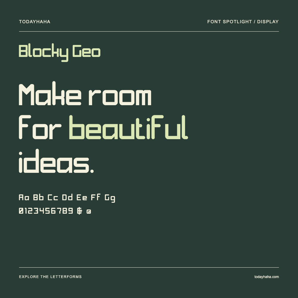 Blocky Geo — 字体排版海报：示例文字