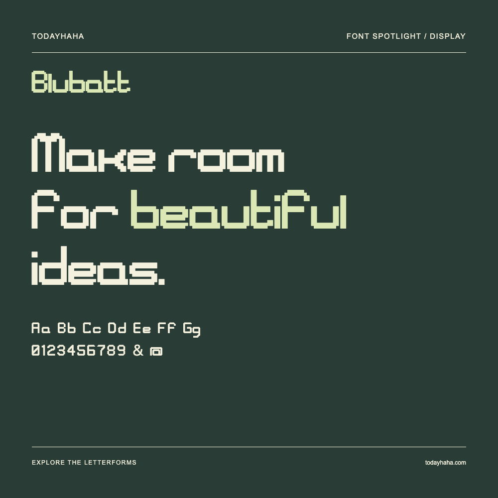 Blubatt — Poster tipografico con testo di esempio