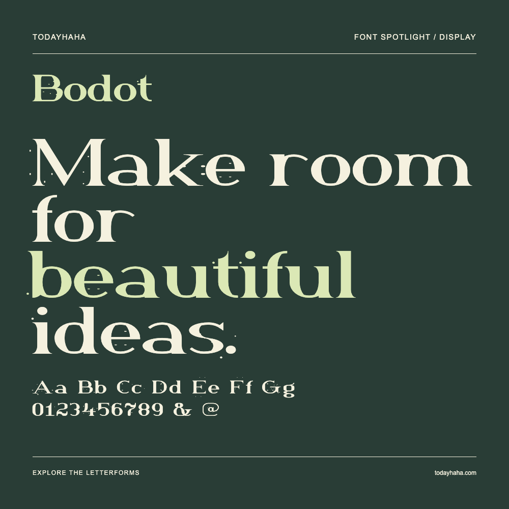 Bodot — Typografieposter mit Beispieltext