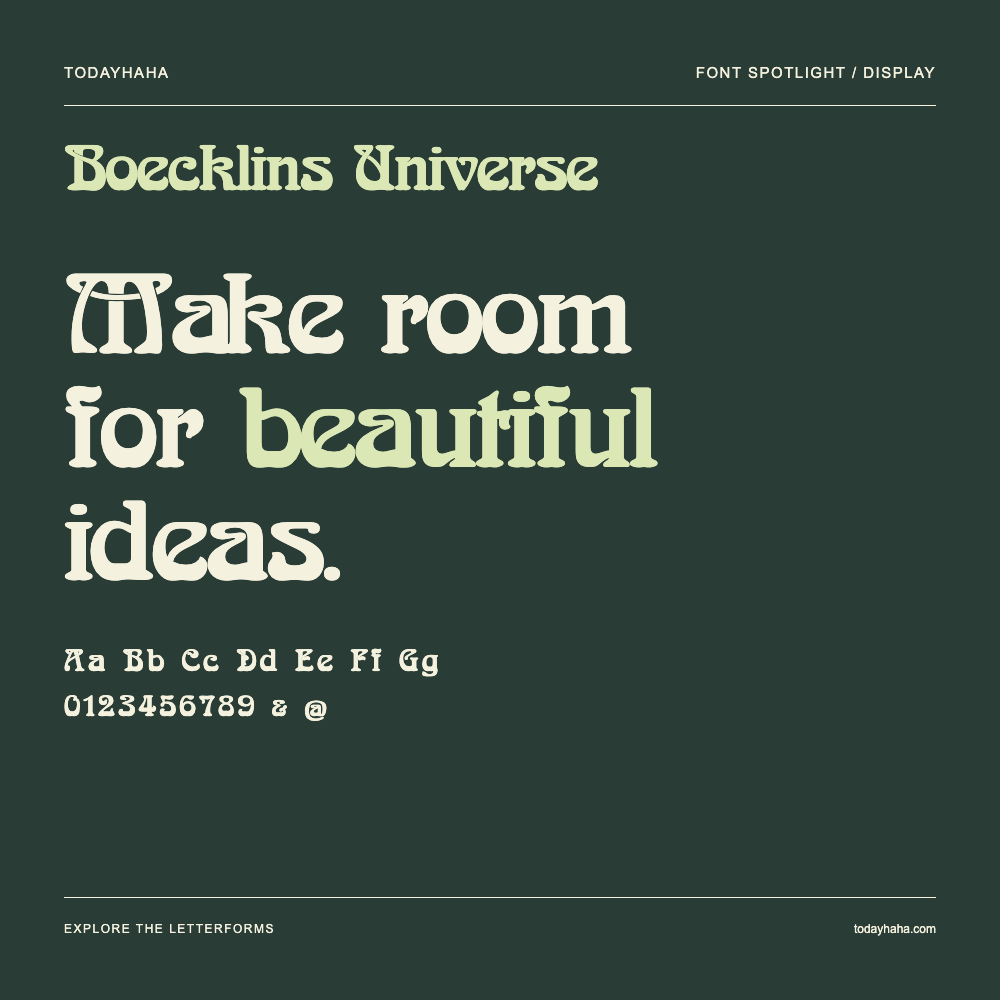 Boecklins Universe — Póster tipográfico con texto de muestra
