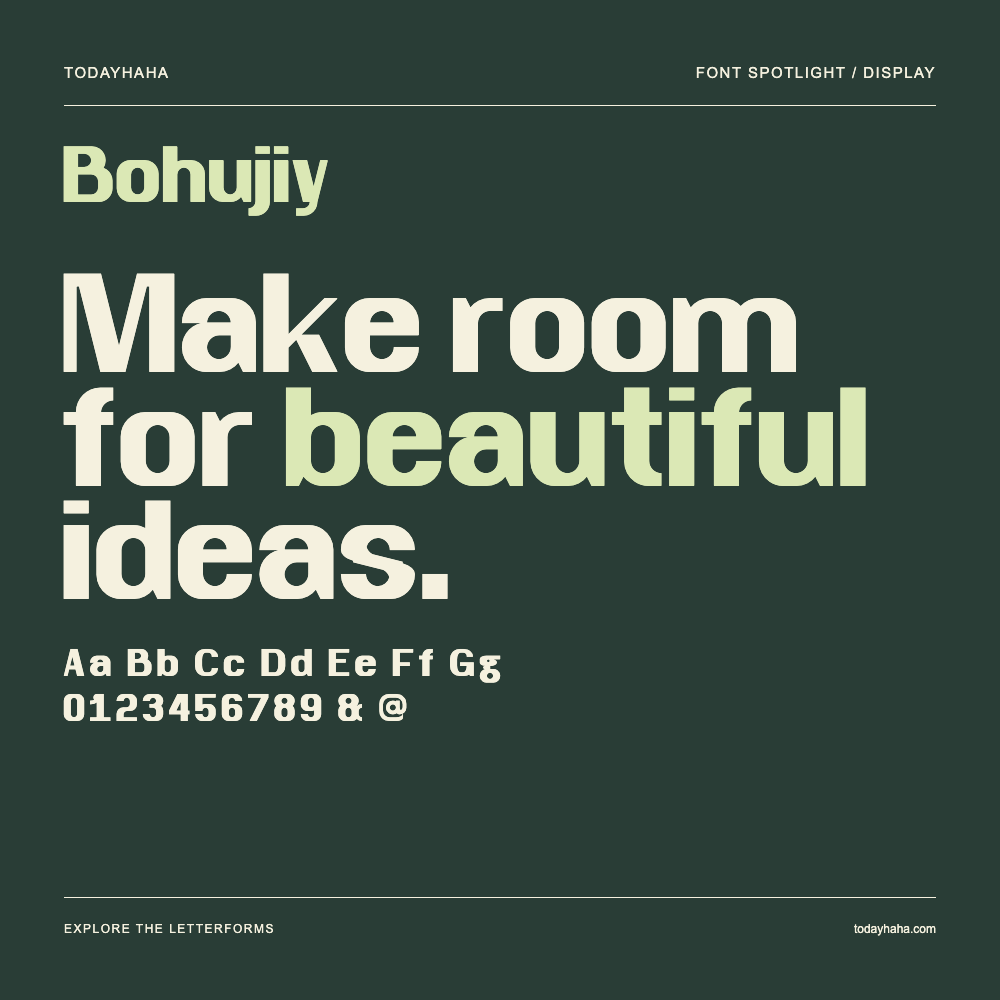 Bohujiy — Póster tipográfico con texto de muestra