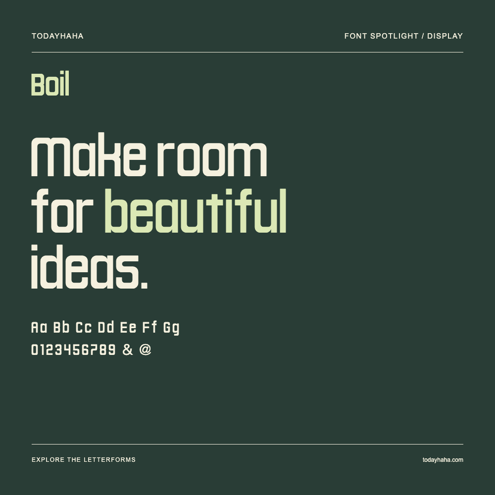Boil — Typografieposter mit Beispieltext