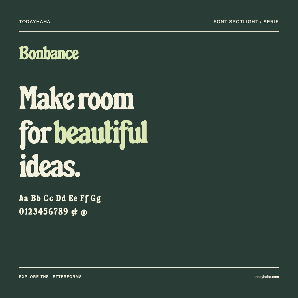 Bonbance — Póster tipográfico con texto de muestra