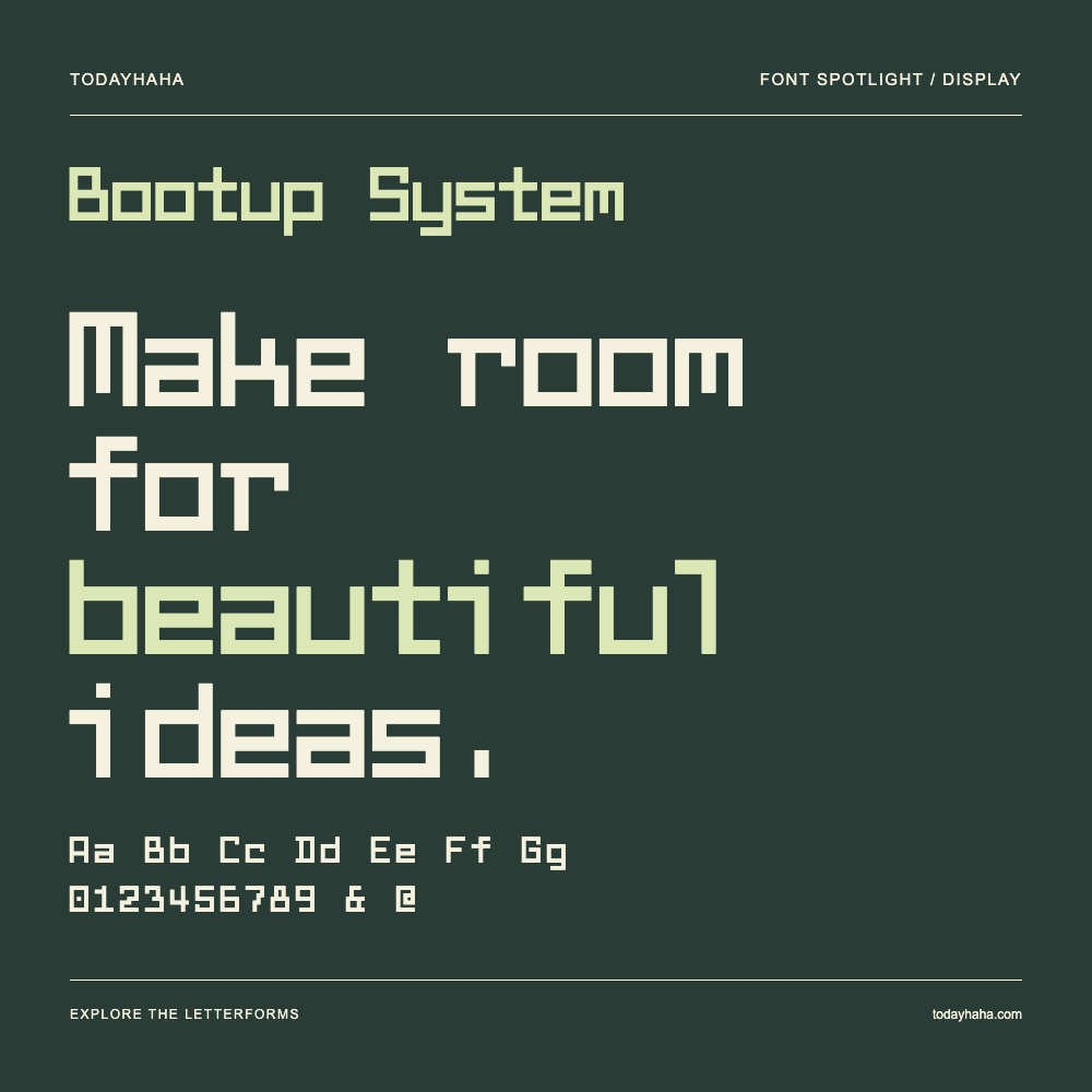 Bootup System — Typografieposter mit Beispieltext