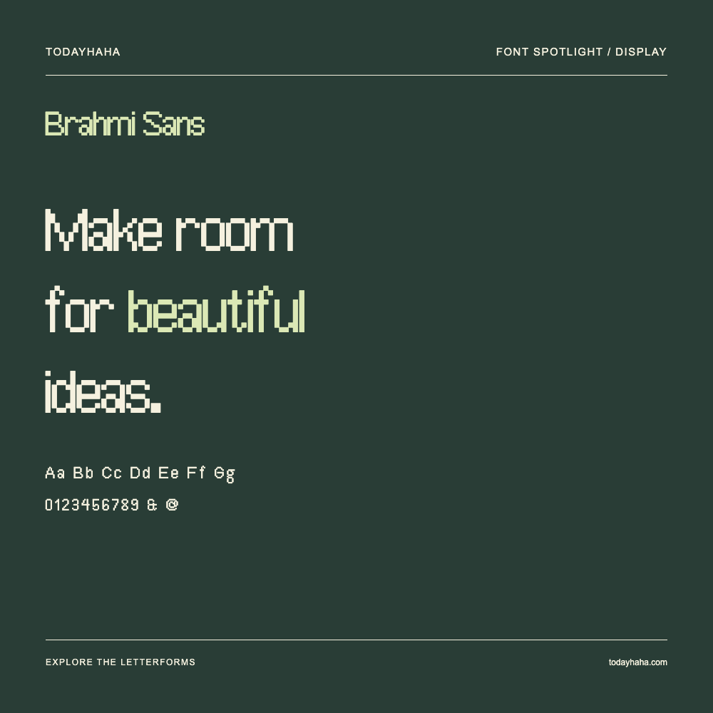 Brahmi Sans — Typografieposter mit Beispieltext