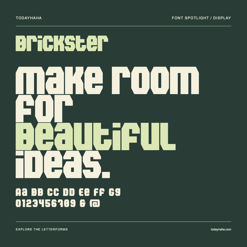 Brickster — Póster tipográfico con texto de muestra