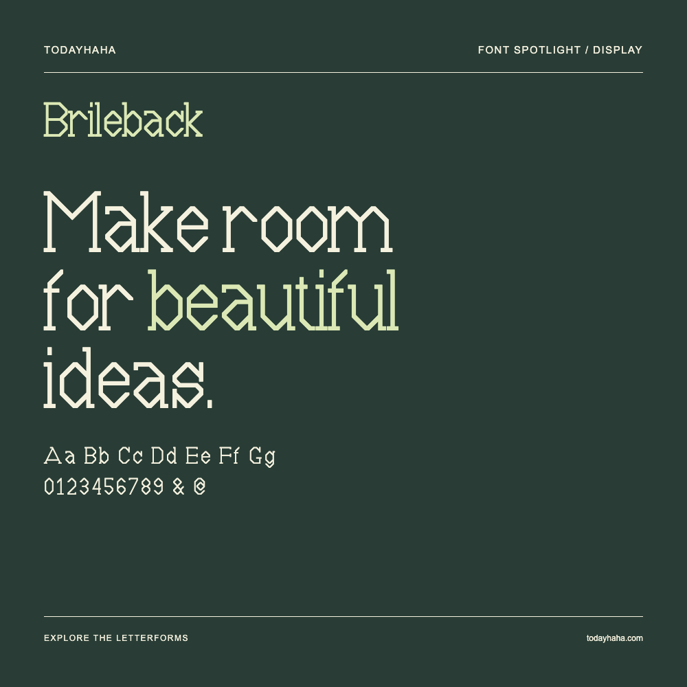 Brileback — Affiche typographique avec exemple de texte