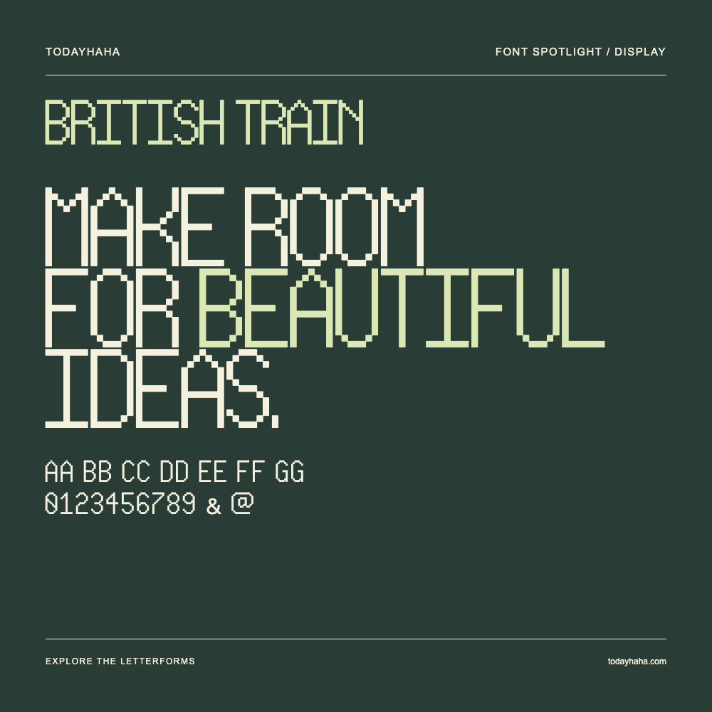 British Train — Póster tipográfico con texto de muestra