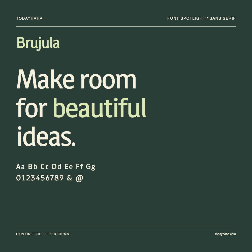 Brujula — Póster tipográfico con texto de muestra