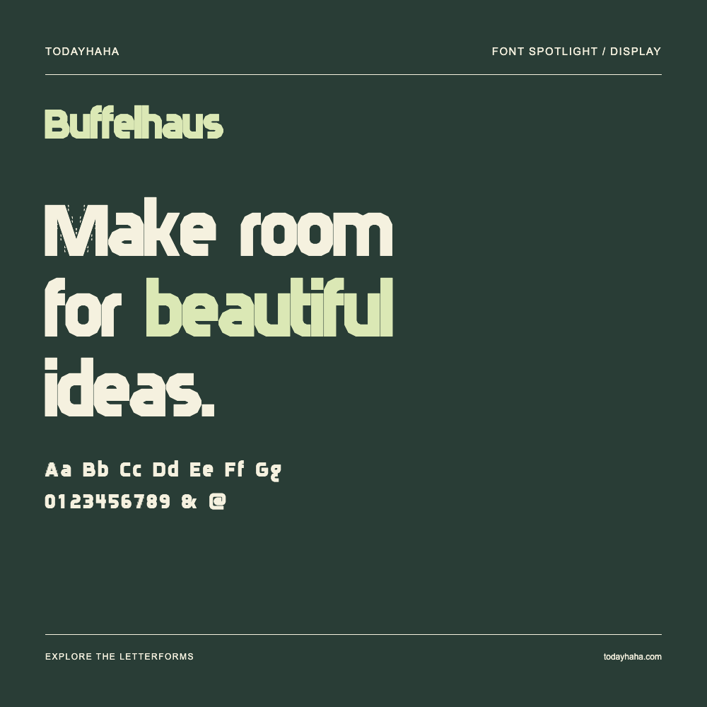 Buffelhaus — Affiche typographique avec exemple de texte