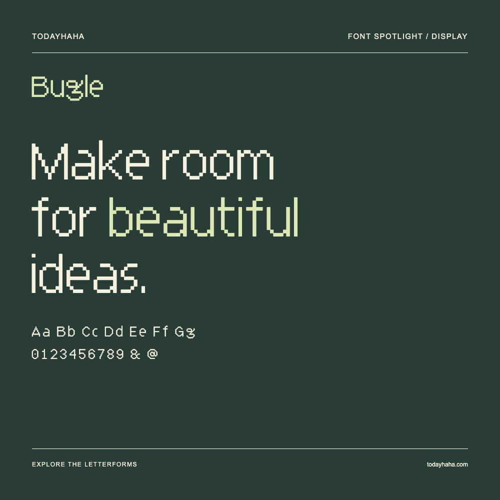 Bugle — Póster tipográfico con texto de muestra