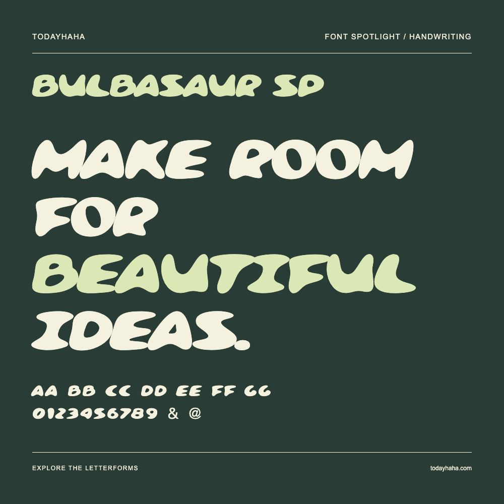 Bulbasaur SP — Typography poster with sample text