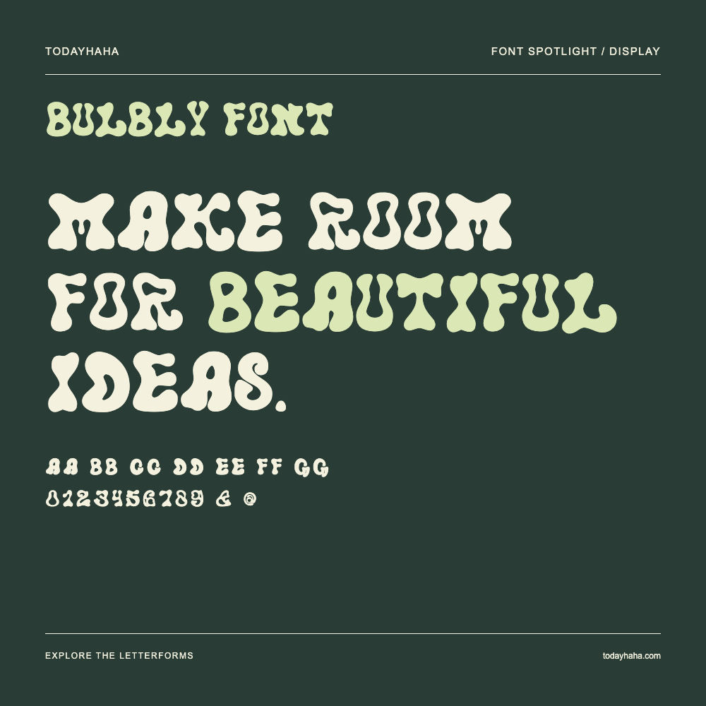 Bulbly Font — Typografieposter mit Beispieltext