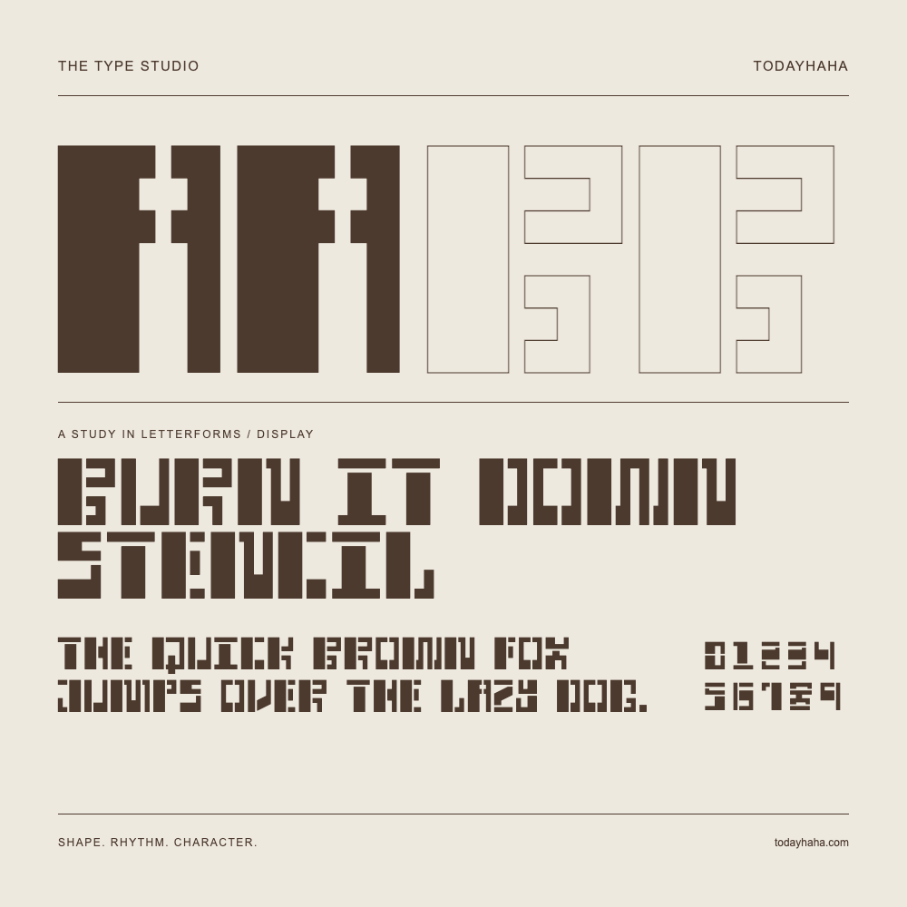 Burn it Down Stencil — Studio delle lettere con frase e numeri