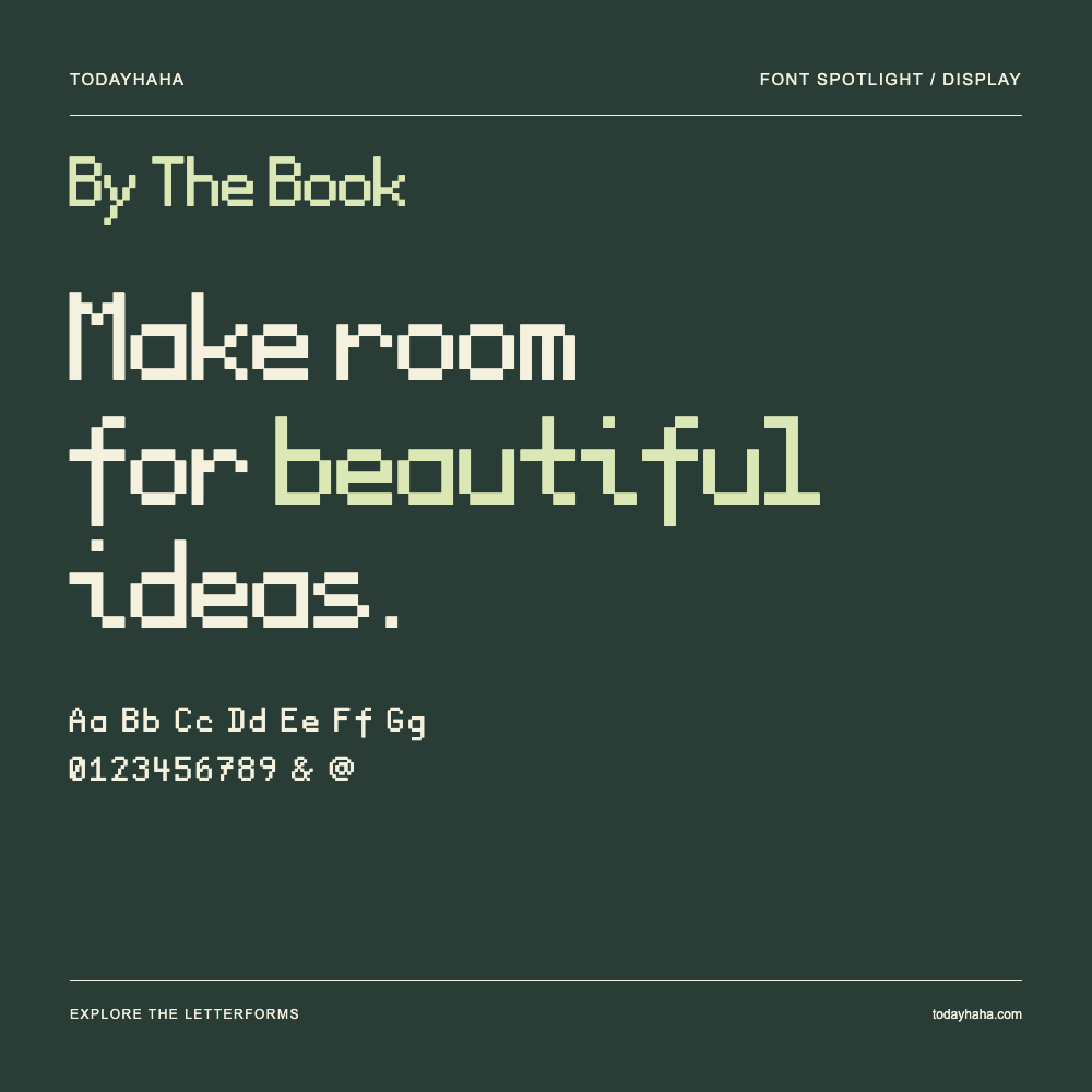 By The Book — Affiche typographique avec exemple de texte