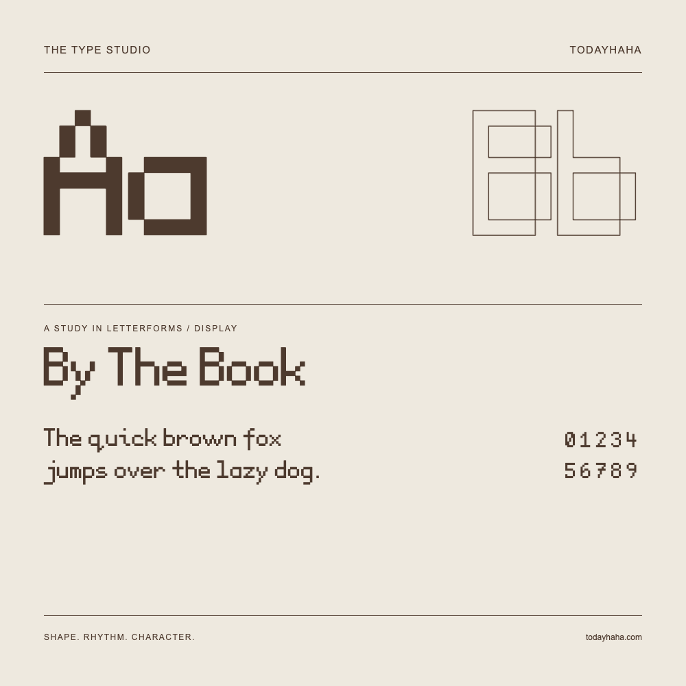 By The Book — Étude des lettres avec une phrase et des chiffres
