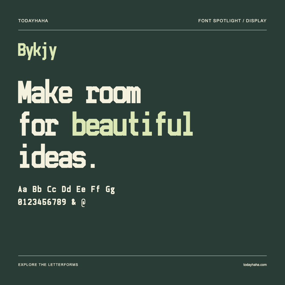 Bykjy — Póster tipográfico con texto de muestra