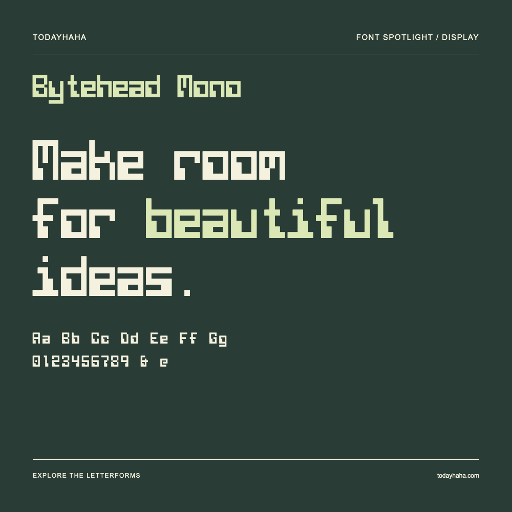 Bytehead Mono — Typografieposter mit Beispieltext