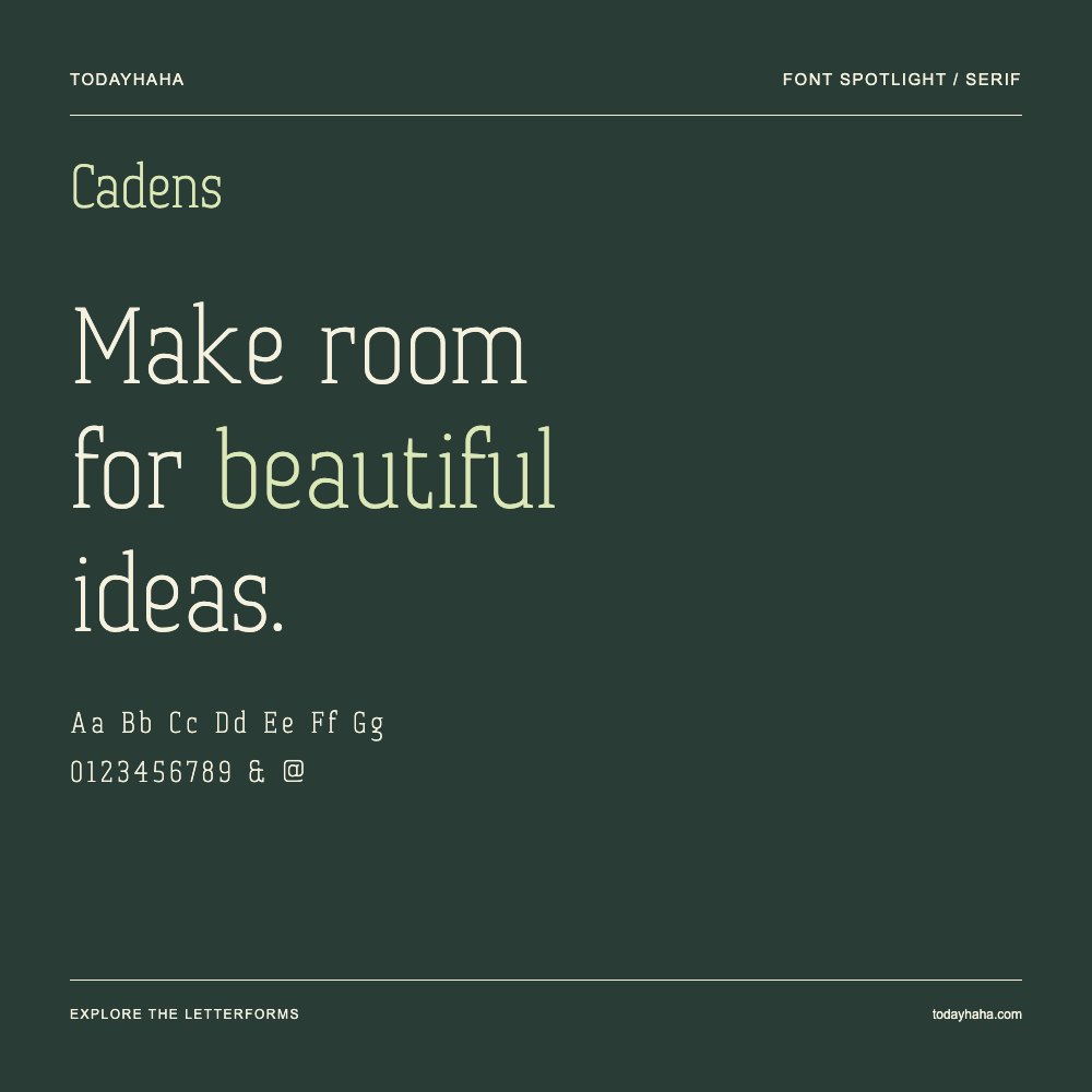 Cadens — Typography poster with sample text