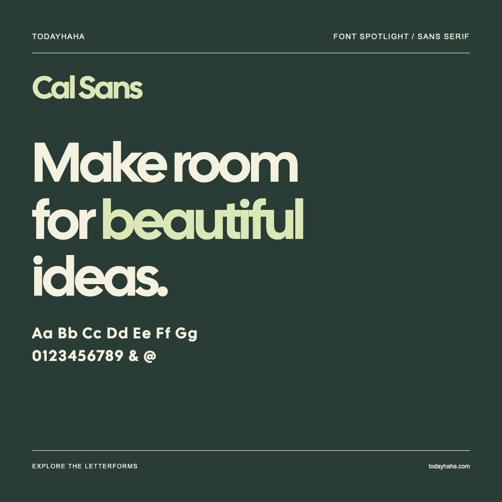 Cal Sans — 字体排版海报：示例文字