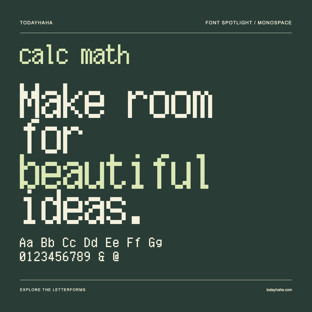 calc math — Póster tipográfico con texto de muestra