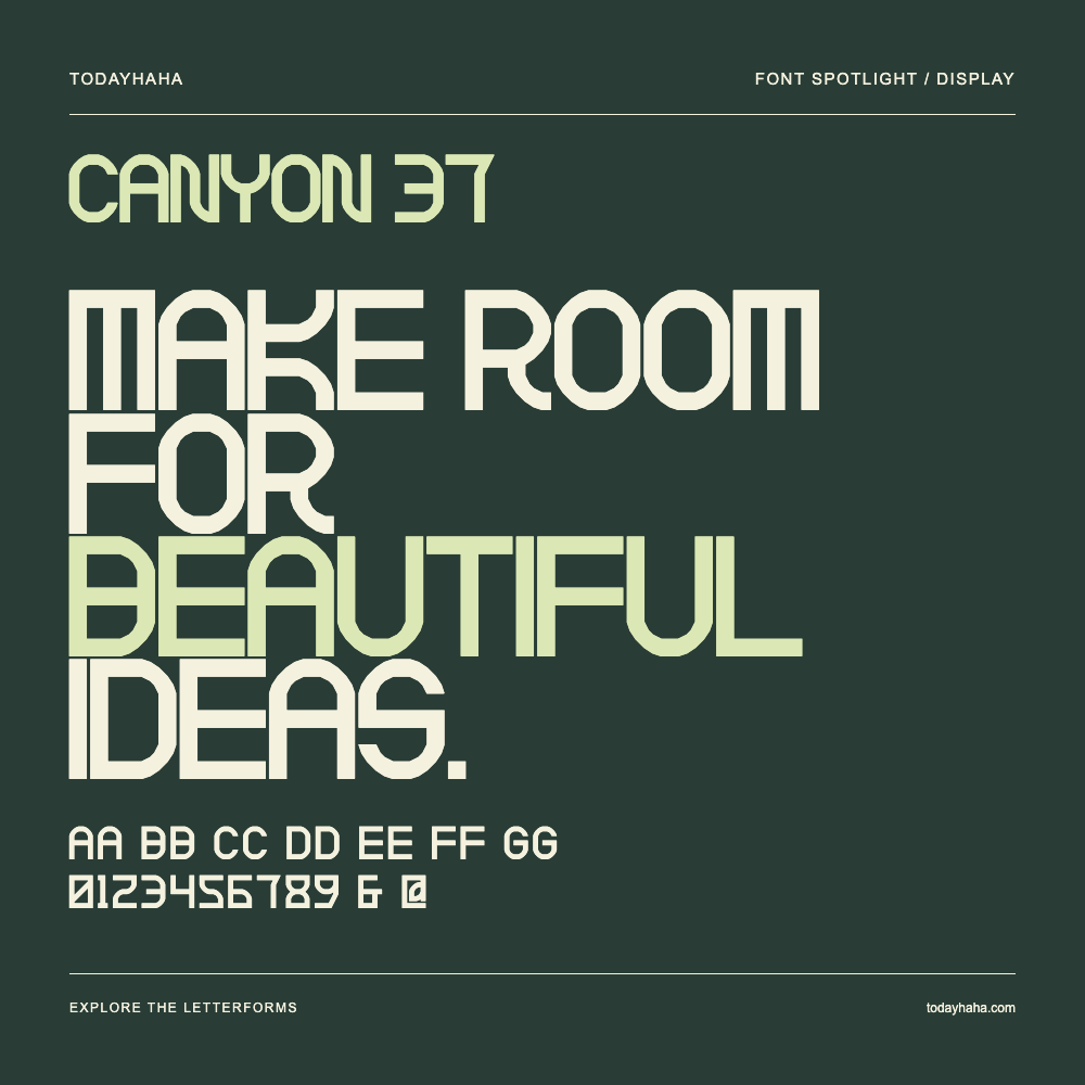 Canyon 37 — Poster tipografico con testo di esempio