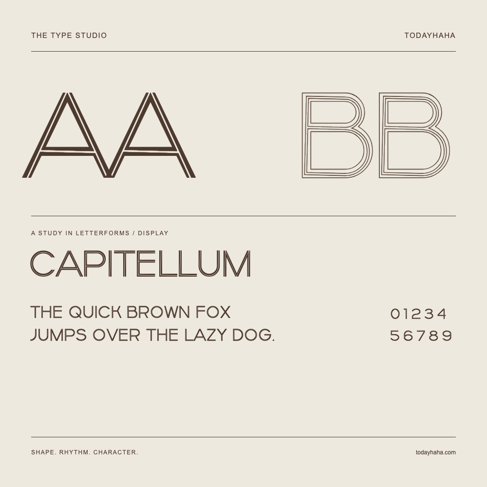 Capitellum — Étude des lettres avec une phrase et des chiffres