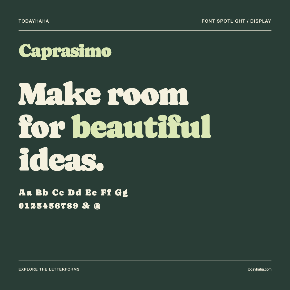 Caprasimo — 字体排版海报:示例文字