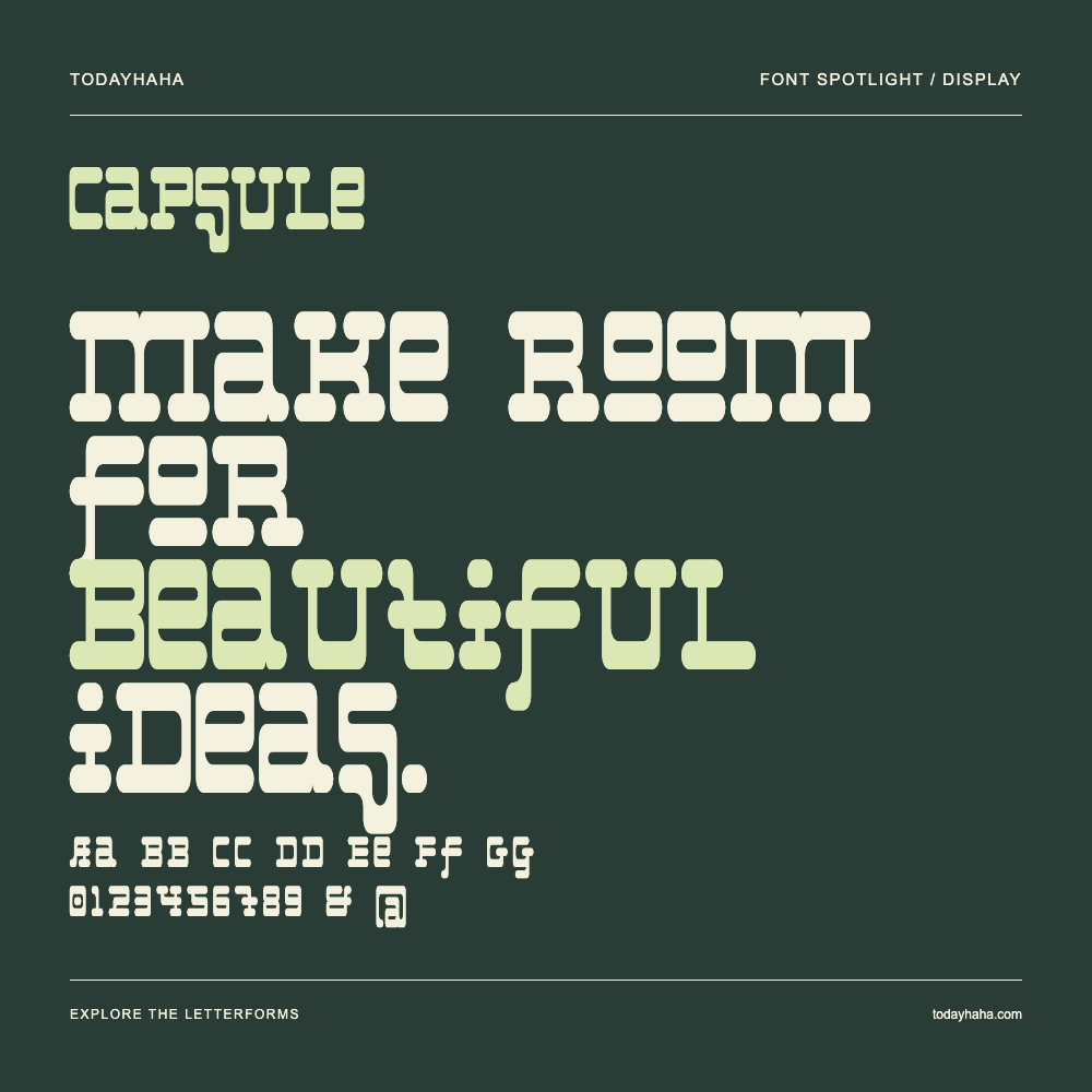 Capsule — Typografieposter mit Beispieltext
