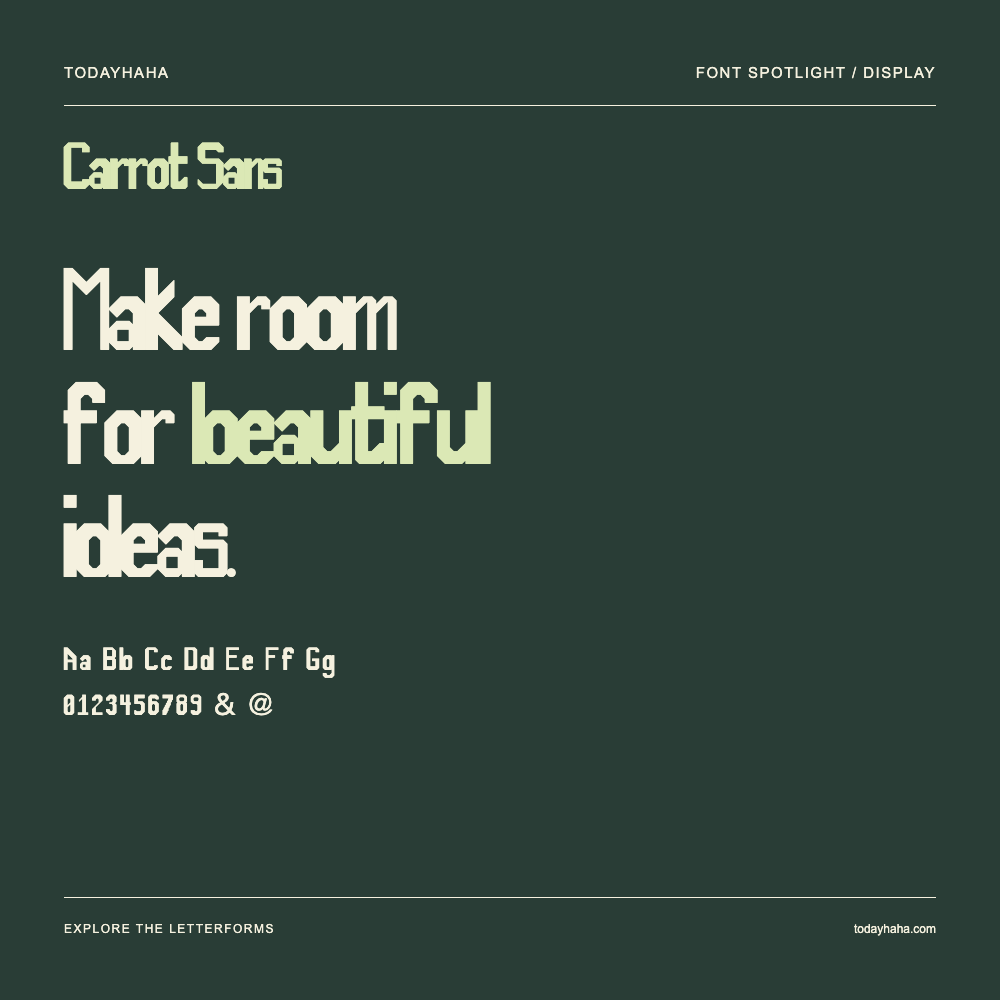 Carrot Sans — Póster tipográfico con texto de muestra