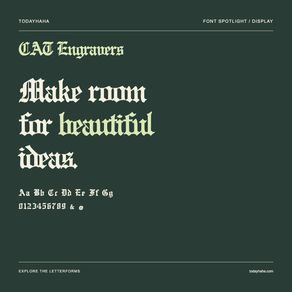 CAT Engravers — Poster tipografico con testo di esempio